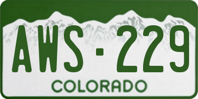 CO license plate AWS229
