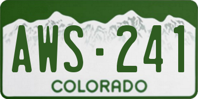 CO license plate AWS241