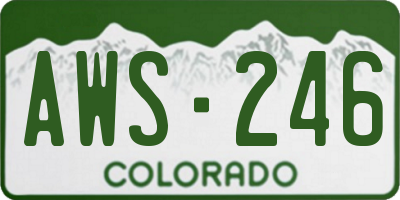CO license plate AWS246