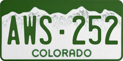 CO license plate AWS252