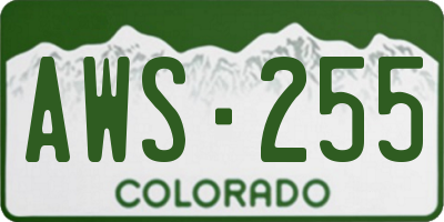 CO license plate AWS255