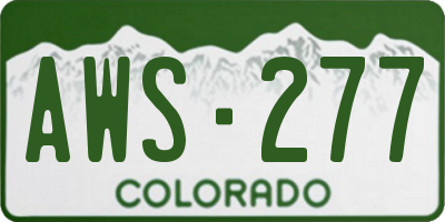 CO license plate AWS277