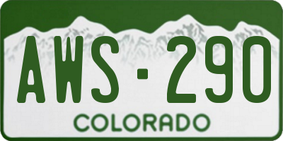 CO license plate AWS290