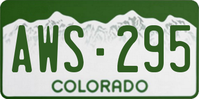 CO license plate AWS295
