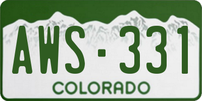 CO license plate AWS331