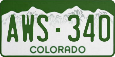 CO license plate AWS340