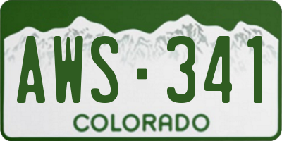 CO license plate AWS341