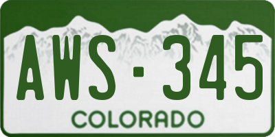 CO license plate AWS345