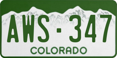 CO license plate AWS347