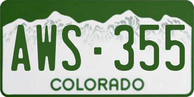 CO license plate AWS355