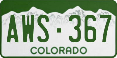 CO license plate AWS367