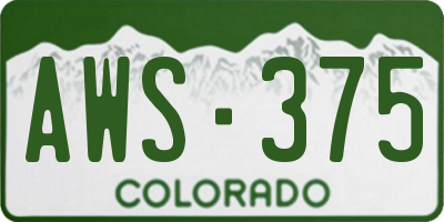CO license plate AWS375