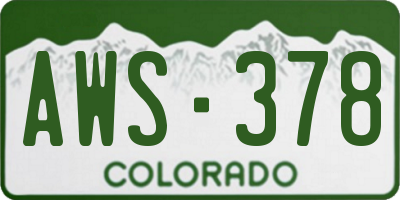 CO license plate AWS378