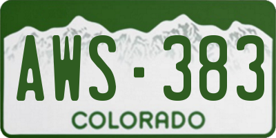 CO license plate AWS383