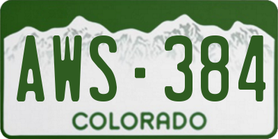 CO license plate AWS384
