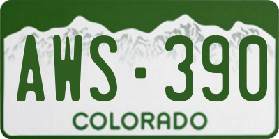 CO license plate AWS390