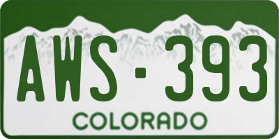 CO license plate AWS393
