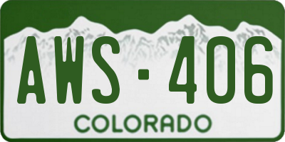 CO license plate AWS406