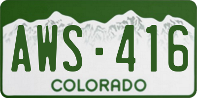 CO license plate AWS416