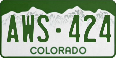 CO license plate AWS424