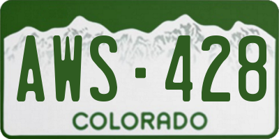CO license plate AWS428