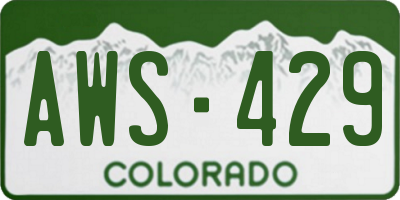 CO license plate AWS429