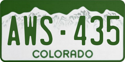 CO license plate AWS435