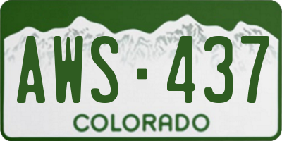 CO license plate AWS437