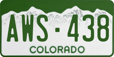 CO license plate AWS438