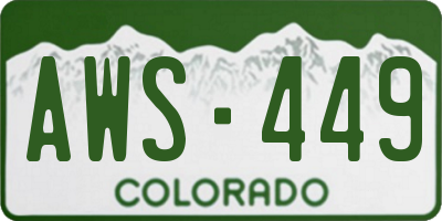 CO license plate AWS449