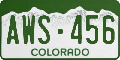 CO license plate AWS456