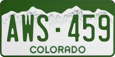 CO license plate AWS459