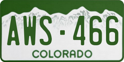 CO license plate AWS466