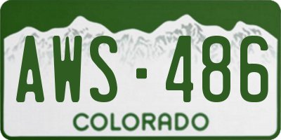 CO license plate AWS486