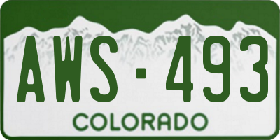 CO license plate AWS493