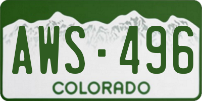 CO license plate AWS496