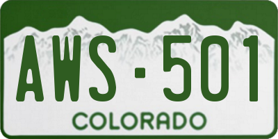CO license plate AWS501