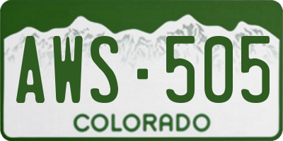 CO license plate AWS505