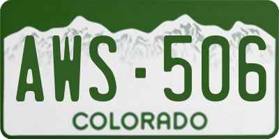 CO license plate AWS506