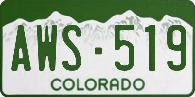 CO license plate AWS519