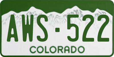 CO license plate AWS522