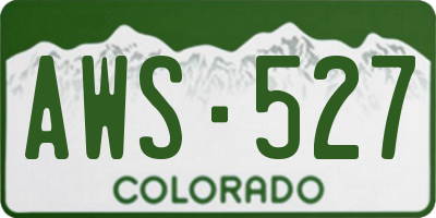 CO license plate AWS527