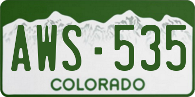 CO license plate AWS535