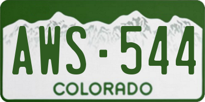 CO license plate AWS544
