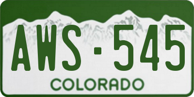 CO license plate AWS545