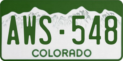 CO license plate AWS548
