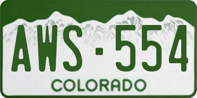 CO license plate AWS554