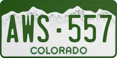 CO license plate AWS557