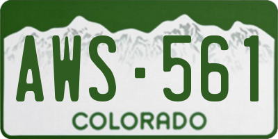 CO license plate AWS561