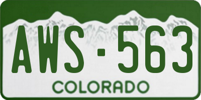 CO license plate AWS563